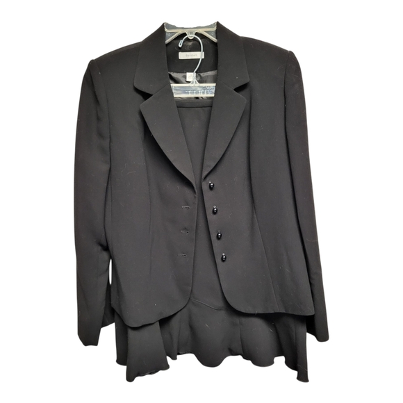 Dress Barn Black Suit Classic Style with Skirt - Size 12 - Picture 1 of 7